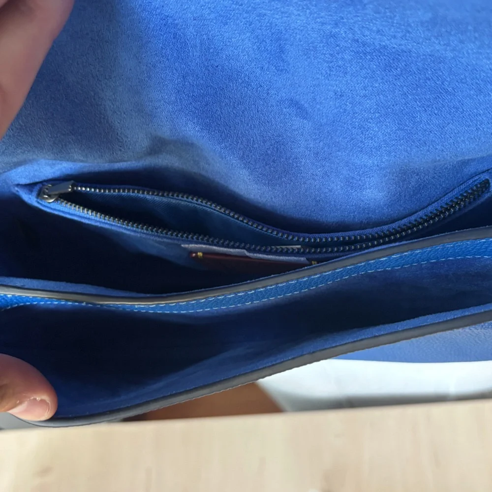 Coach Blue Leather Shoulder Bag with detachable strap - Picture 5 of 10